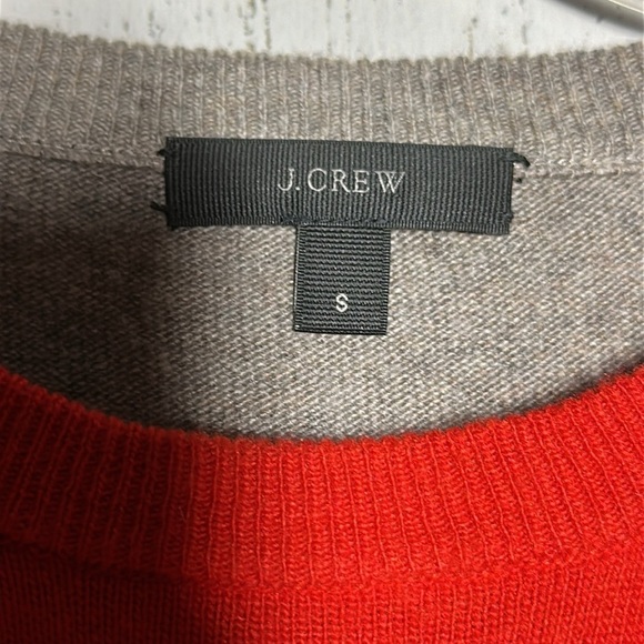 J Crew Colorblock Red & Gray/Tan High Low Women's Sweater Size Small - Picture 2 of 3